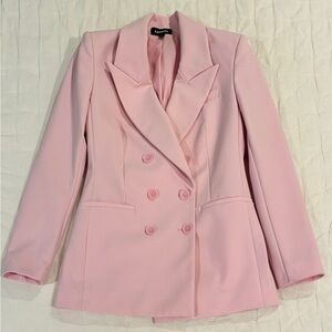Express Light Pink Double-Breasted Blazer